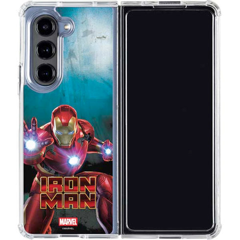 Marvel Iron Man Repulsor Blast Galaxy Z Fold5 5G Clear Case